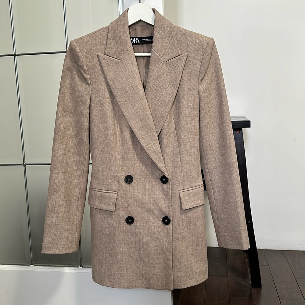 Zara Tailored Double Breasted Blazer Jacket XS